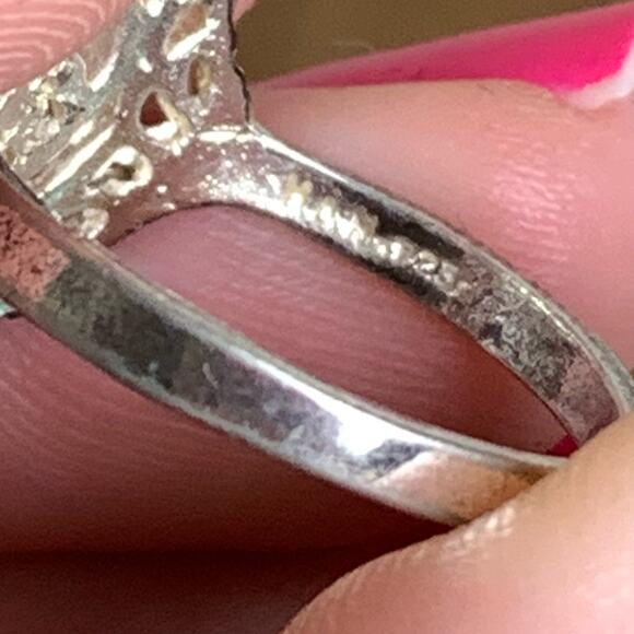 925 Sterling Silver etched filigree swirl ring Vintage Retro 1970s 1980s Size 7 - Picture 2 of 8